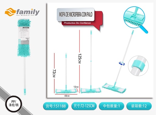 [151188] Mopa chenille de metal azul 72-125 cm - Elementos de limpieza