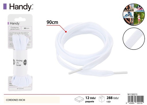 [130215] Cordones planas blancas de 90 cm - Accesorios para calzado