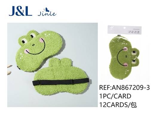 [AN867209-3] Antifaz de peluche con diseño de rana - Sueño confortable