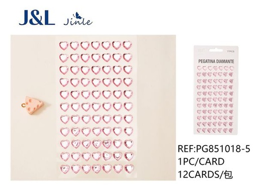 [PG851018-5] Pegatinas autoadhesivas de diamantes rosas 77pcs - Artículos decorativos