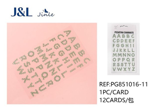 [PG851016-11] Pegatinas autoadhesivas de diamantes de imitación con letras - 260 PCS