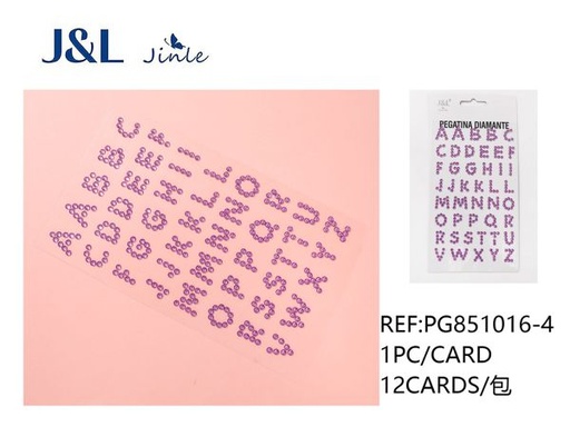 [PG851016-4] Pegatinas autoadhesivas de diamantes de imitación con letras - 260 PCS