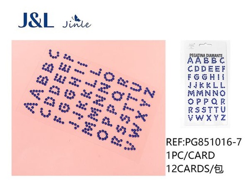 [PG851016-7] Pegatinas autoadhesivas de diamantes de imitación con letras - 260 PCS