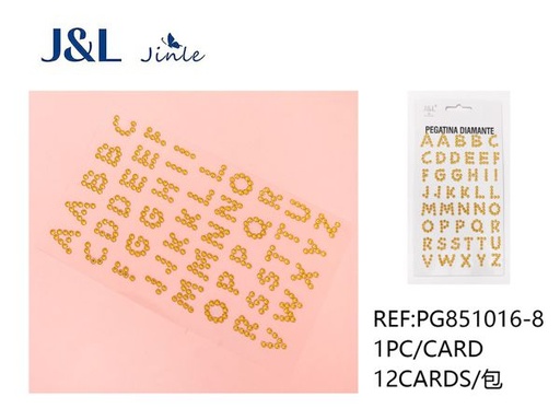 [PG851016-8] Pegatinas autoadhesivas de diamantes de imitación con letras - 260 PCS