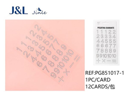 [PG851017-1] Pegatinas autoadhesivas de diamantes acrílicos con números