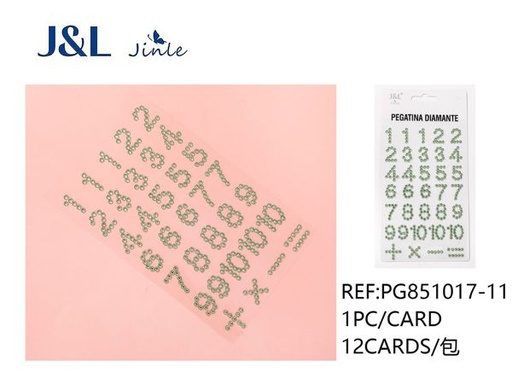 [PG851017-11] Pegatinas autoadhesivas de diamantes acrílicos con números