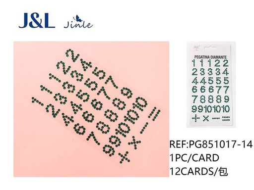 [PG851017-14] Pegatinas autoadhesivas de diamantes acrílicos con números