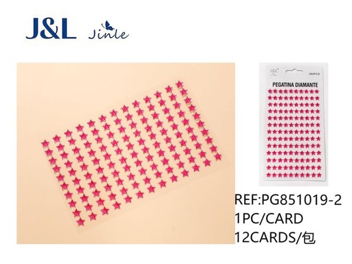 [PG851019-2] Pegatinas autoadhesivas de diamantes acrílicos en forma de estrella, rosa melocotón