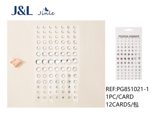 [PG851021-1] Pegatinas autoadhesivas de diamantes acrílicos en forma de puntos, blanco