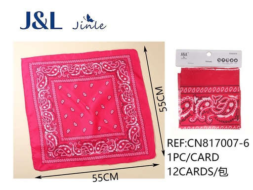 [CN817007-6] Pañuelo cuadrado paisley rosa 55x55 CM - Accesorio de moda