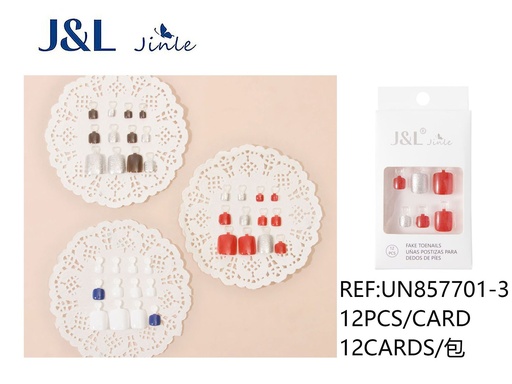 [UN857701-3] Uñas postizas para pies 12 piezas - Accesorios de belleza para uñas