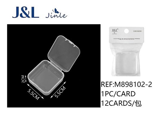 [M898102-2] Caja transparente cuadrada mediana, 5.5x5.5x2cm - Almacenaje