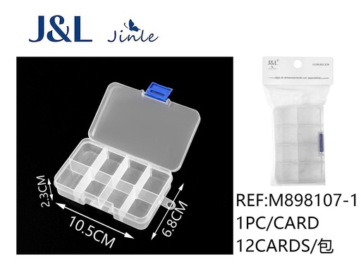 [M898107-1] Organizador de pastillas de 8 rejillas 10.5x6.8x2.3cm - Pastillero desmontable