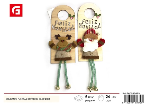 [200992679]  Colgante puerta navideño 2 surtidos 29.5x12cm - Decoración y colgantes de puerta