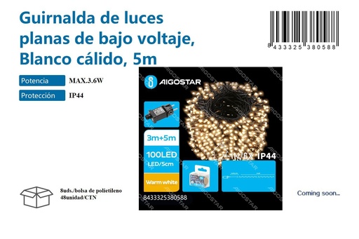 [171038058] Bajo voltaje guirnalda luz cálida 5M - Decoración luminosa