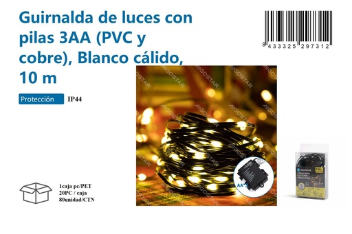 [171029731] Guirnalda luz cálida 10M - Decoración luminosa para Navidad