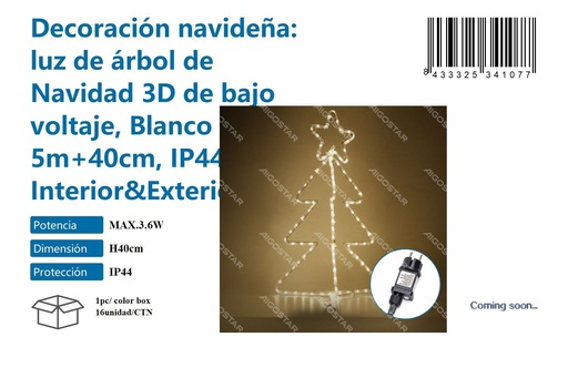 [171034107] Bajo voltaje decoración navideña luminosa luz cálida H40CM - Iluminación navideña