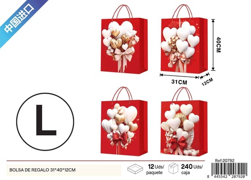 [220792] Bolsa de regalo con acabado en dorado grande 31x40x12 cm - Embalaje y regalos elegantes