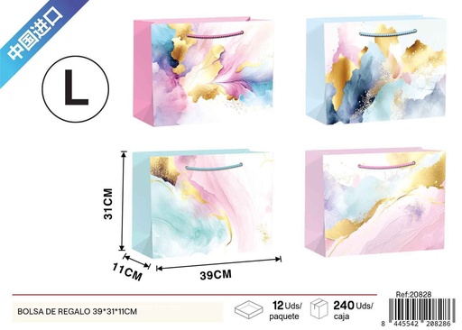 [20828] Bolsa de regalo con impresión en oro grande horizontal 39*31*11cm - Nuevos productos y bolsas