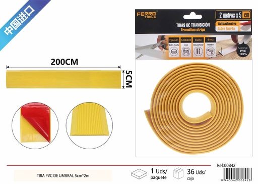 [00842] Tira PVC antideslizante para escaleras de 5cm*3m color café - Accesorios de elevación