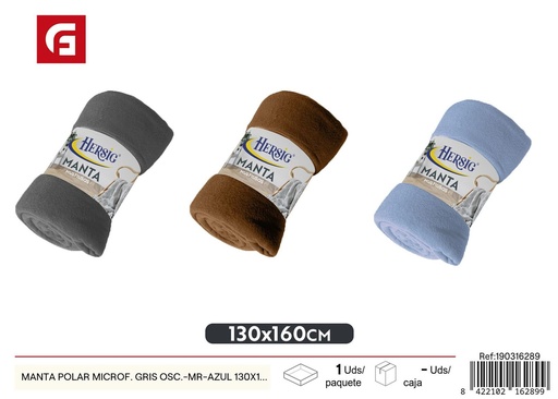 [190316289] Manta polar microfibras gris oscuro - Ropa de cama y decoración