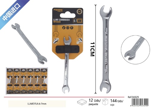 [04329] Llave fija de doble boca 6-7mm - Herramienta de ferretería