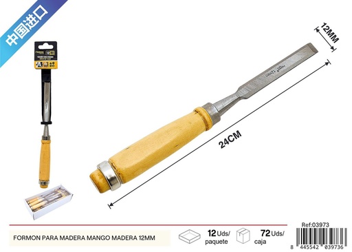 [03973] Formón para madera mango de madera 12mm - Herramientas de carpintería