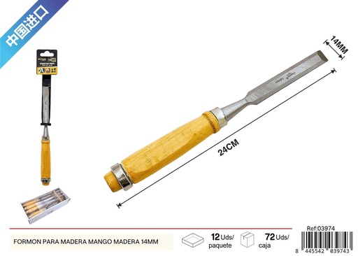 [03974] Formón para madera con mango de madera 14 mm - Herramientas de carpintería