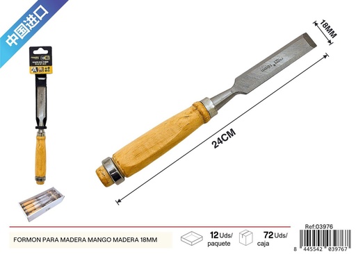 [03976] Formón para madera mango de madera 18mm - Herramientas de carpintería