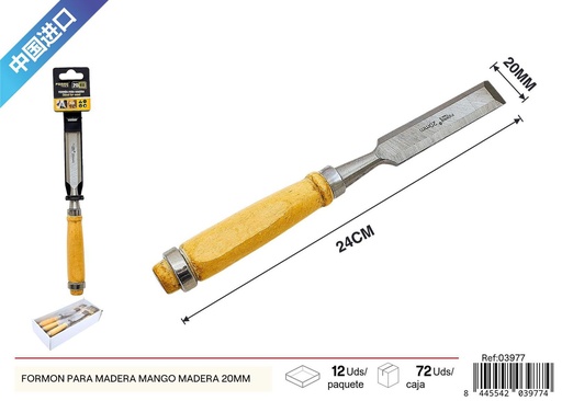 [03977] Formón para madera mango de madera 20mm - Herramientas de carpintería