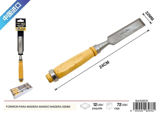 [03978] Formón para madera mango de madera 22mm - Herramientas de carpintería