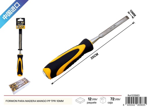 [03983] Formón para madera con mango de plástico 10 mm - Herramientas de ferretería