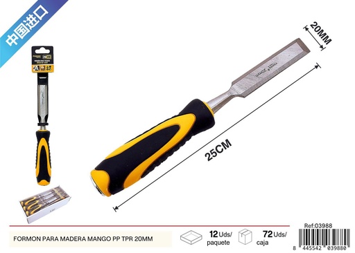 [03988] Formón para madera con mango plástico de 20 mm