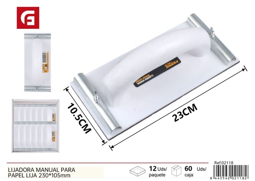 [02118] Lijadora manual para papel lija 230x105mm - Herramientas de ferretería