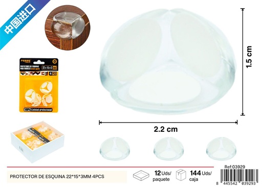 [03929] Protector de esquina 22*15*3mm 4pcs - Protector de muebles