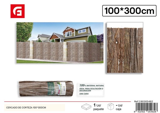 [190305482] Cercado de corteza de 100x300 cm - Elementos de jardín