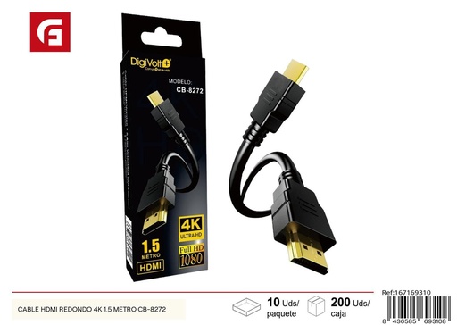 [167169310] Cable HDMI redondo 4K 1.5 metros modelo CB-8272 - Accesorios de conexión y transferencia de datos