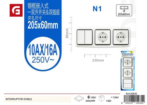 [20616] Interruptor doble - Electrónica y elementos funcionales eléctricos