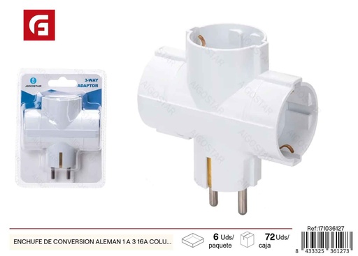 [171036127] Adaptador de conversión alemán 1 a 3 16A - Accesorios eléctricos para enchufes