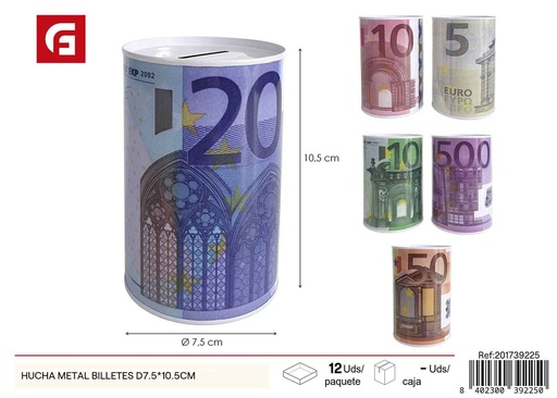 [201739225] Hucha de metal para billetes 7.5*10.5 cm - Ahorro decorativo
