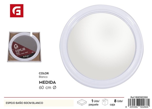 [188092266] Espejo de baño blanco 60CM - Decoración del hogar