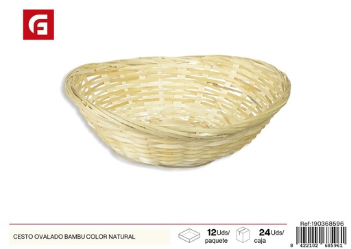 [190368596] Cesto ovalado de bambú color natural - Accesorios de decoración del hogar