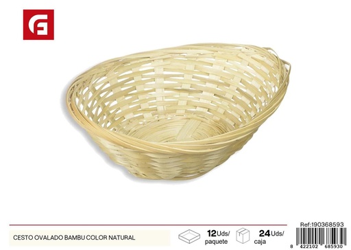[190368593] Cesto ovalado de bambú color natural - Decoración del hogar