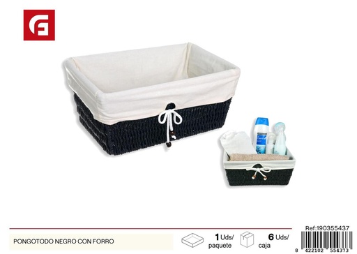 [190355437] Pongotodo negro con forro - Cestas decorativas