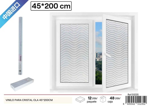 [51235] Vinilo para Cristal Ola 45x200 cm - Decoración moderna