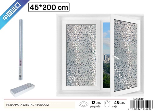 [251208] Vinilo para cristal sin adhesivo de 45x200 cm - Decoración de paredes