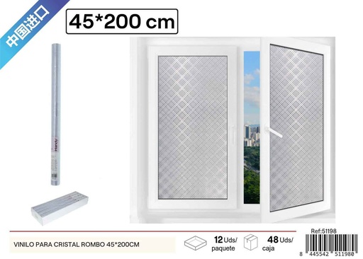 [51198] Vinilo para cristal con diseño de rombo 45x200cm - Decoración de vidrio