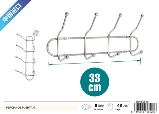 [50528] Percha de puerta 4 ganchos - Organización del hogar