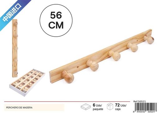 [50521] Perchero de madera 5 cabezas - Accesorios de limpieza