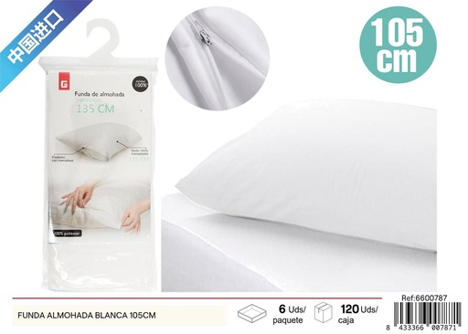 [6600787] Funda almohada blanca 105cm - Textil de hogar y ropa de cama